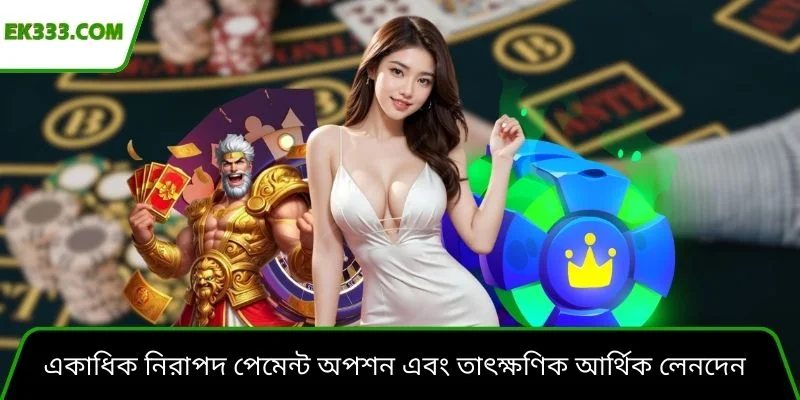 একাধিক নিরাপদ পেমেন্ট অপশন এবং তাৎক্ষণিক আর্থিক লেনদেন সুবিধা উপলব্ধ রয়েছে
