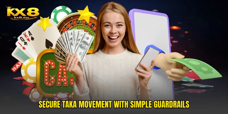 Secure taka movement with simple guardrails